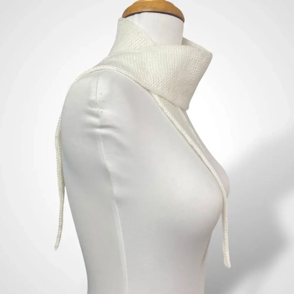 Sophie Scarf White Acrylic Neck Warmer Hand Knit Women Neckerchief Gift for Her